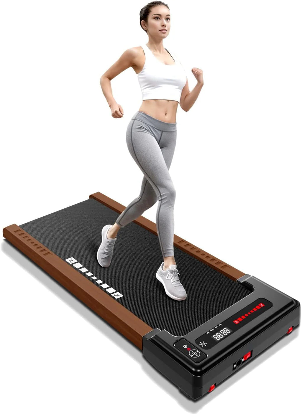 Wood Under Desk Treadmill with Remote Control, 265lbs Capacity Z972