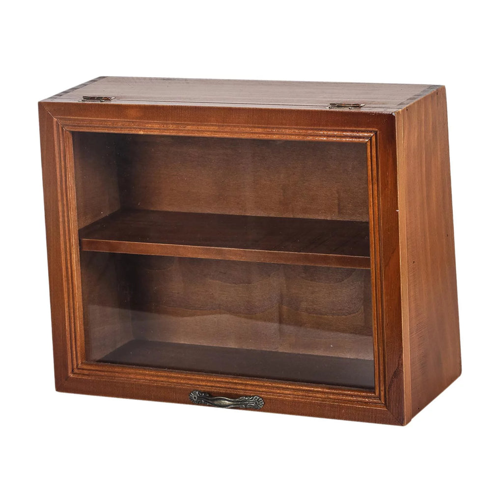 Wooden Desktop Storage Cabinet 2 Tiers with Door H21912