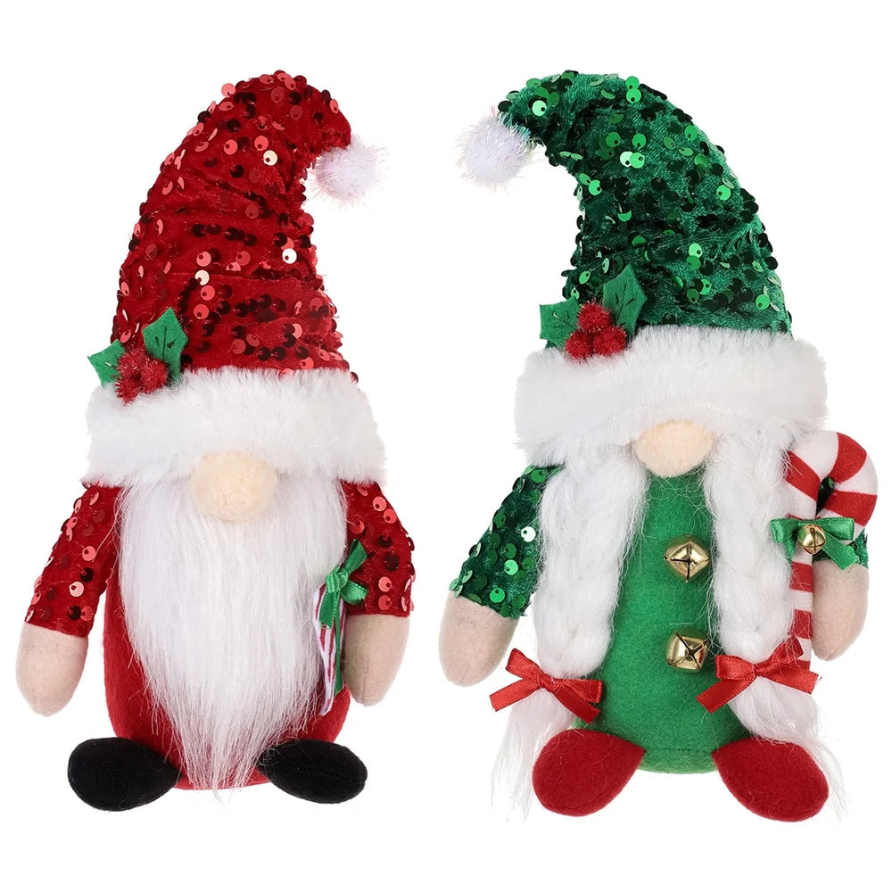 2Pcs Christmas Gnome Plush Dolls Ornaments Y70292