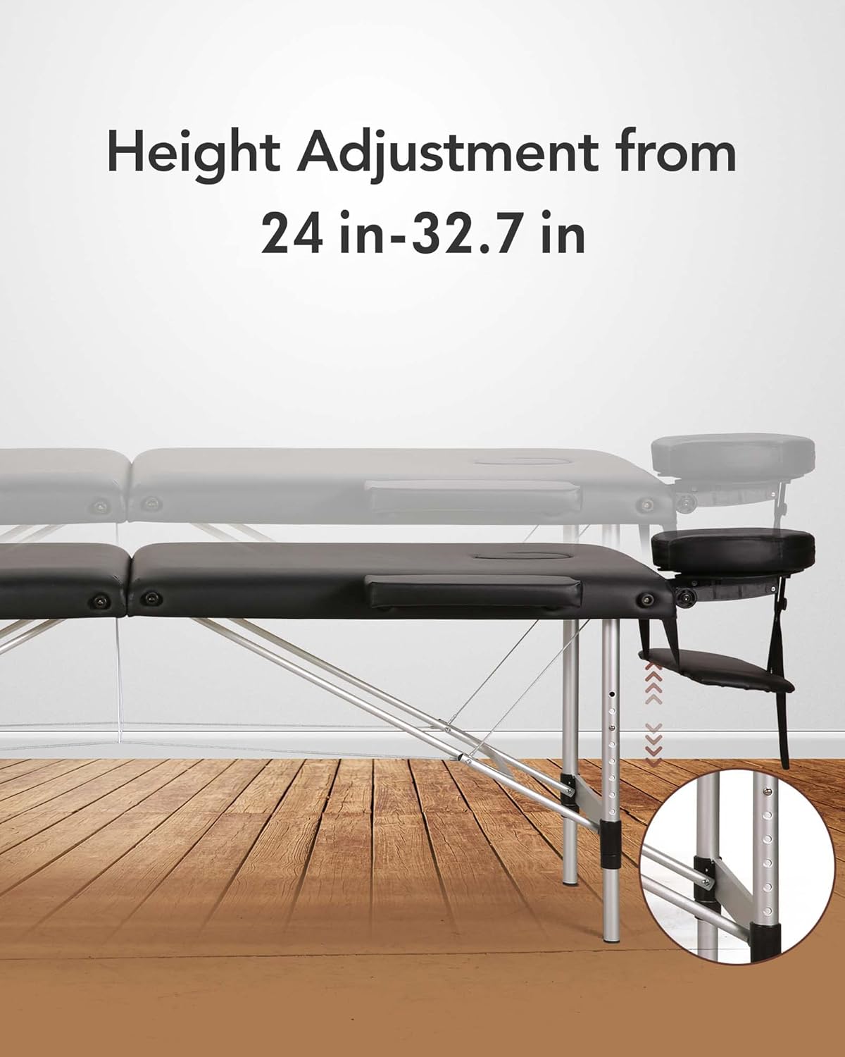 Portable 2 Section Aluminum Massage Table with Carrying Bag J3902