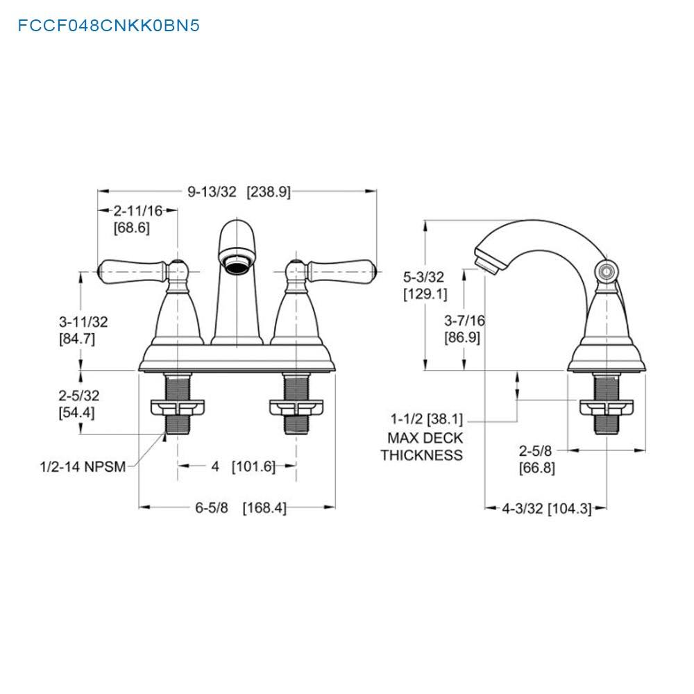2-Handle Centerset Bathroom Faucet Brushed Nickel A103038
