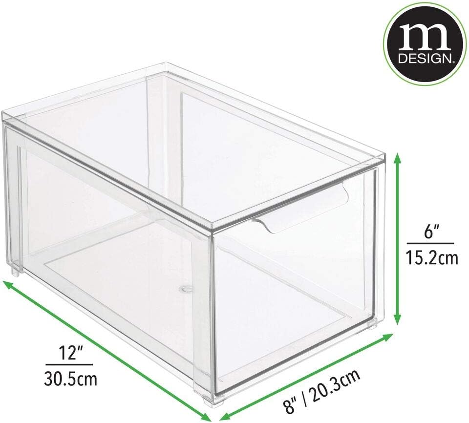 Clear 4 Pack Plastic Stackable Storage Drawer G175