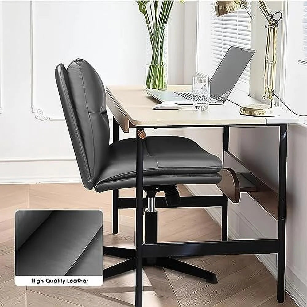 Armless PU Padded Swivel Desk Chair Y30604