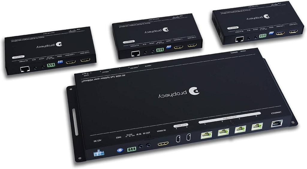 1x4 HDMI 2.0 Extender Splitter 4K 60Hz Over Cat6/Cat7 Ethernet Cable with HDMI Local Loopout B1043