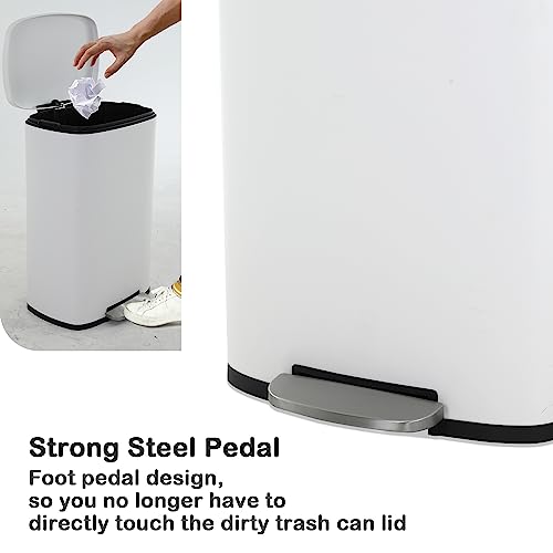 50 Liter Stainless Steel Trash Can with Lid and Foot Pedal Z704272