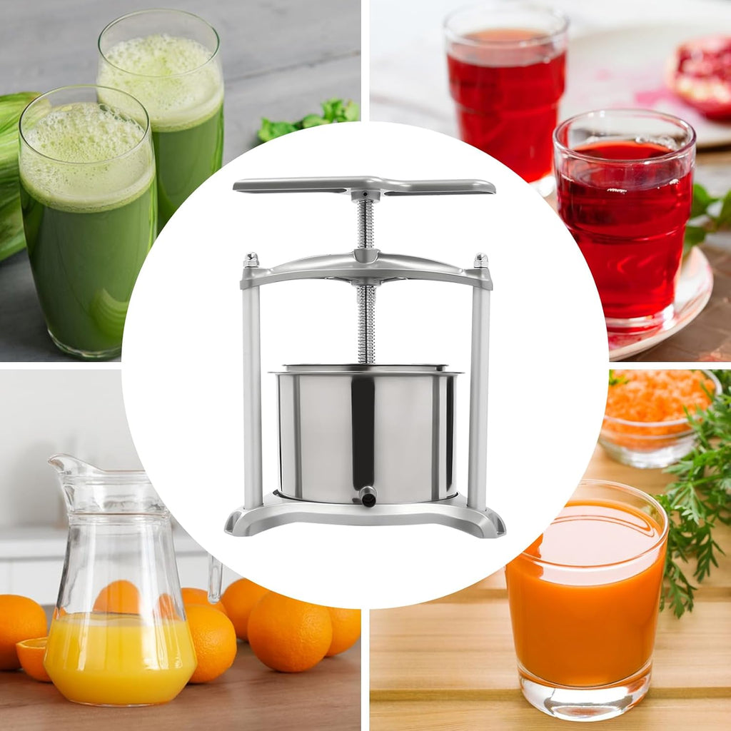 Stainless Steel Fruit Press with Dual Barrels and Filter Bag U9551