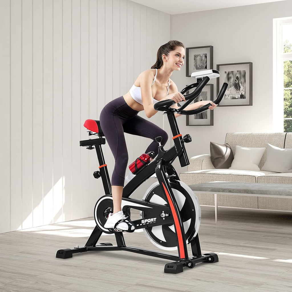 Black Exercise Bike with LCD Display & Bottle Holder A685094