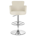 Cream Adjustable Height Swivel Bar Stool with Chrome Base Y5057