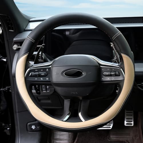 Microfiber Leather Steering Wheel Cover 15 inch Black K562