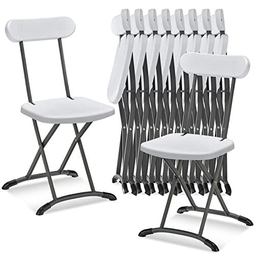 Black 400lbs Plastic Folding Chair Set with Steel Frame X52732
