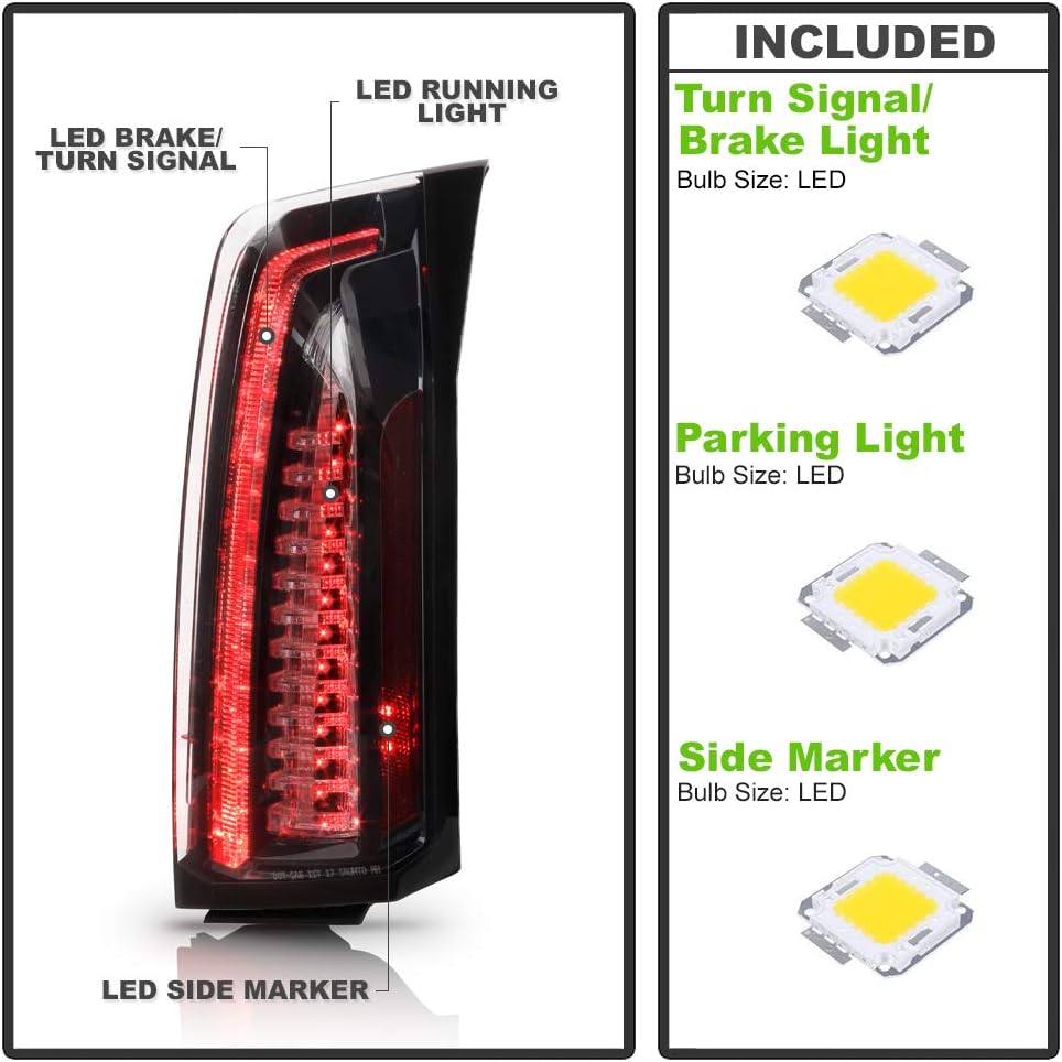 Black Housing LED Tail Lights Assembly L402