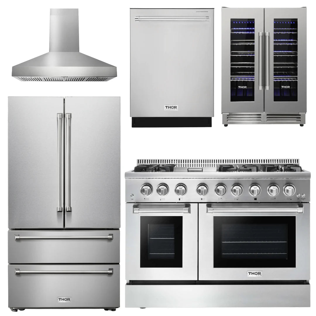 48 Dual Fuel Range, Range Hood, Refrigerator, Dishwasher, Wine Cooler P8720
