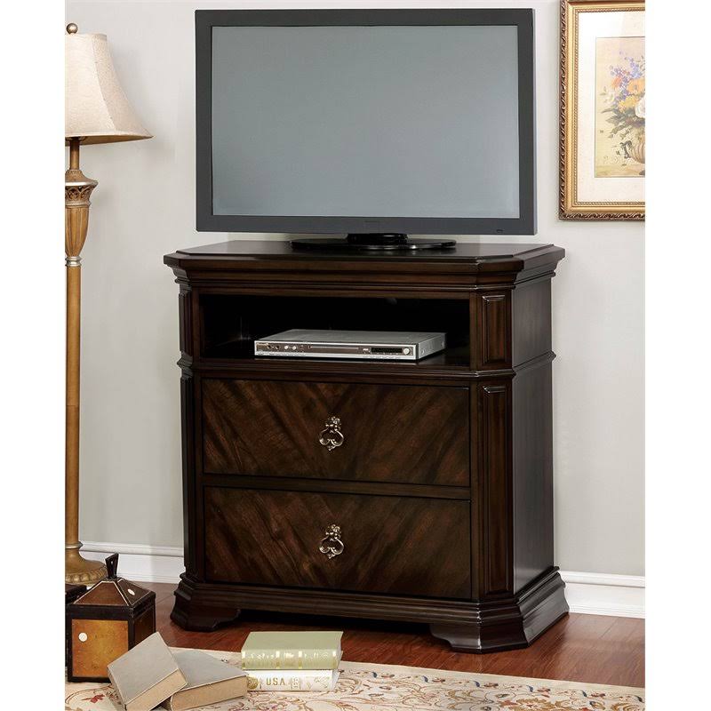 Espresso 2-Drawer Wood Chest W38255