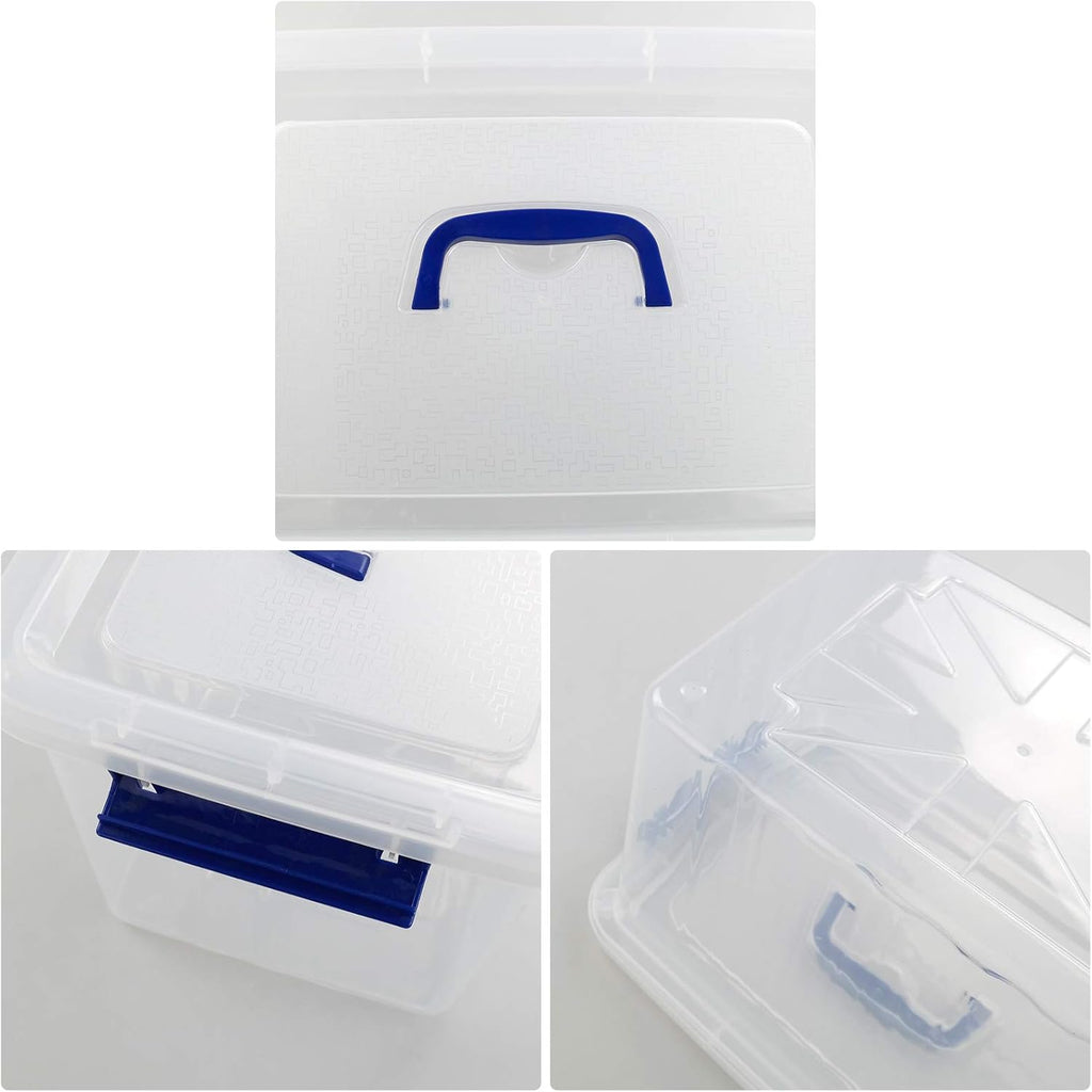 10 L Clear Plastic Storage Box with Handle, 6-Pack A917740