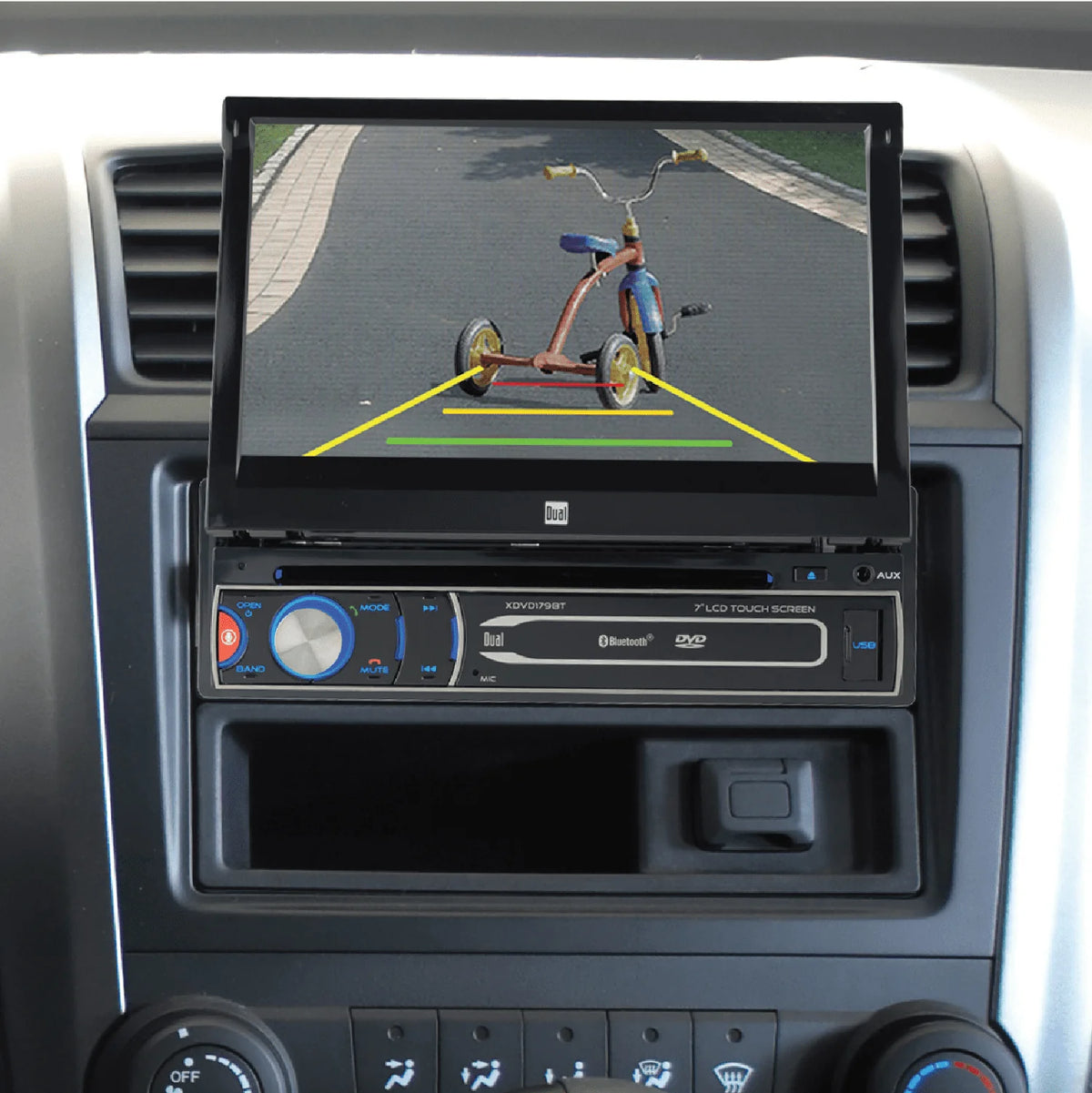 7 inch Single DIN Car Stereo with Motorized Touch Screen D632565