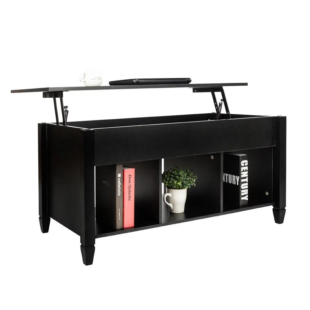Lift Top Coffee Table with Hidden Compartment Black S60477