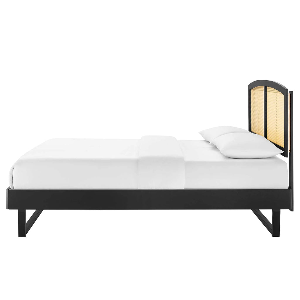 Black Wood Full Size Platform Bed Frame E881762