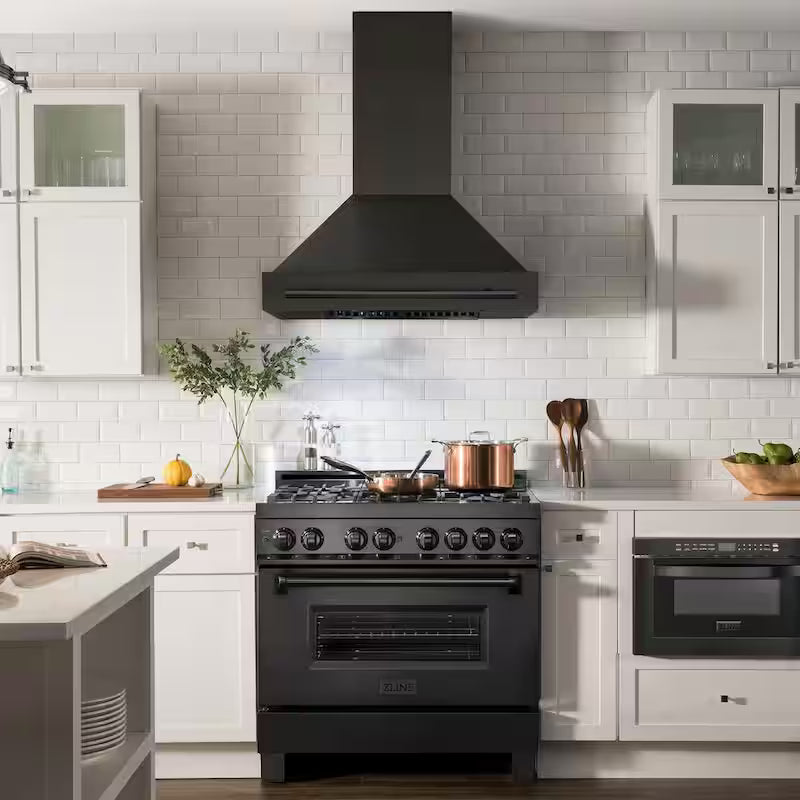 30 in. 400 CFM Convertible Wall Mount Range Hood Black Stainless Steel S7699