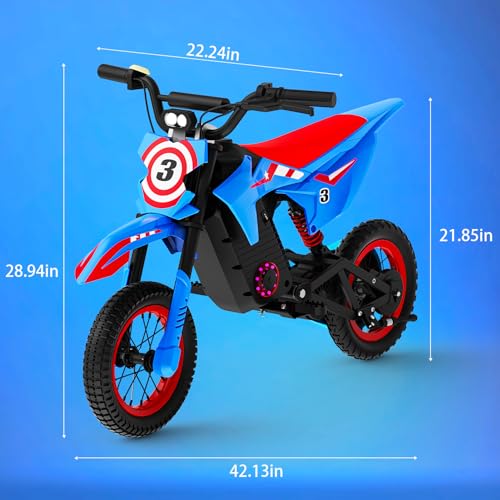 Kids Electric Dirt Bike 25KM/h Adjustable Speed Black B68999