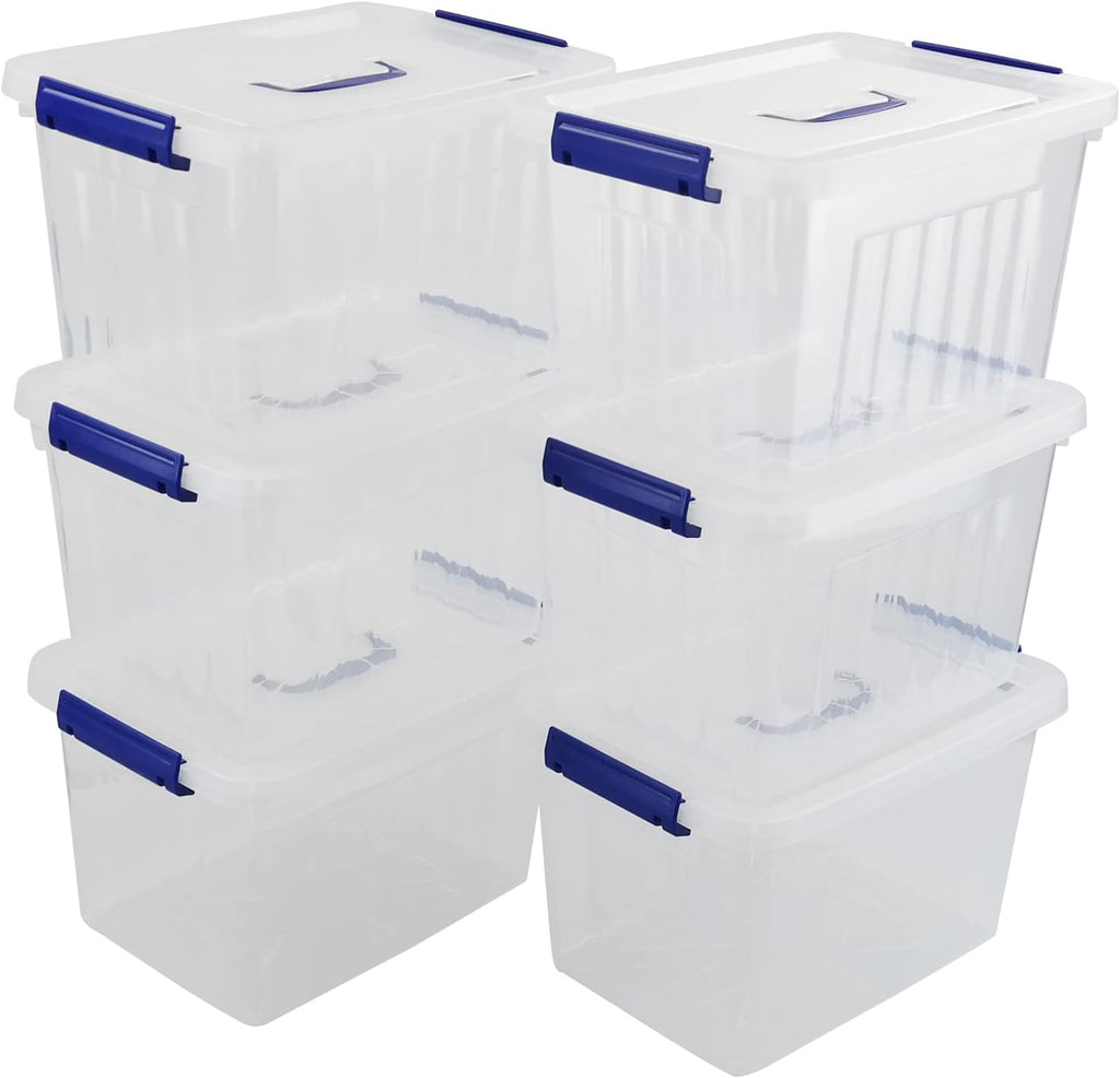 10 L Clear Plastic Storage Box with Handle, 6-Pack A917740