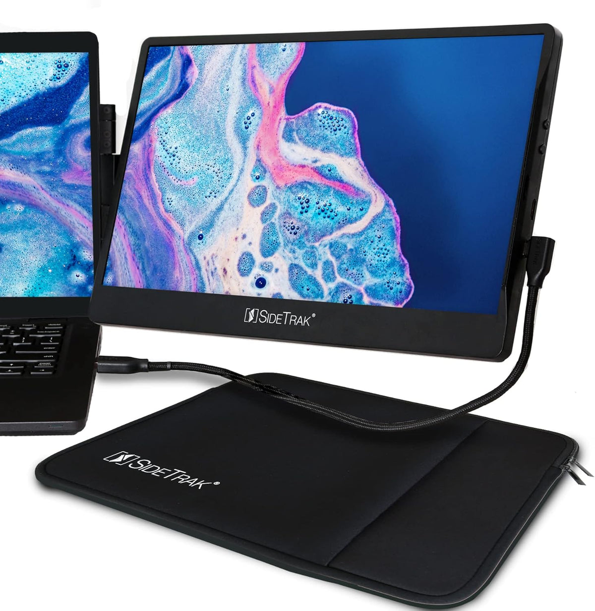 Attachable Portable Monitor for Laptop 12.5” FHD IPS Dual Screen with 13” Protective Case D9817
