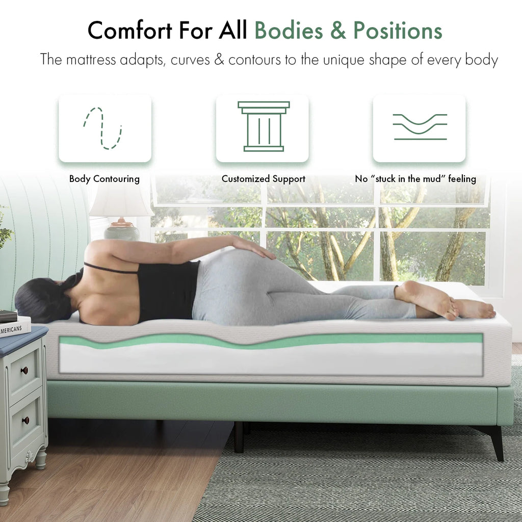 Queen Cooling Gel Memory Foam Medium Firm Mattress P7601