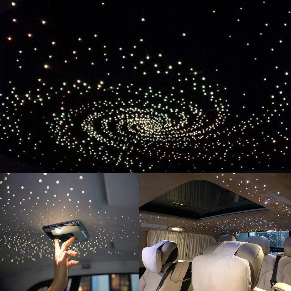 16W Fibre Optic Star Ceiling Light Kit RGBW Sound Sensor with Remote and Fiber Cable 550pcs 0.75mm 13.1ft/4m Q881