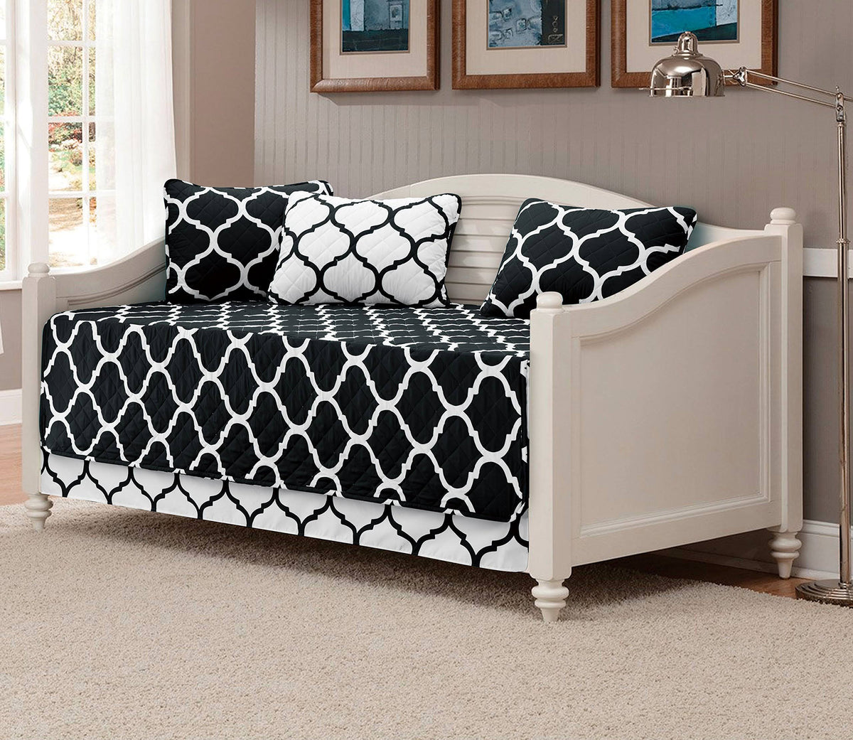 5pc Reversible Quilted Bedspread Daybed Cover Set M6066