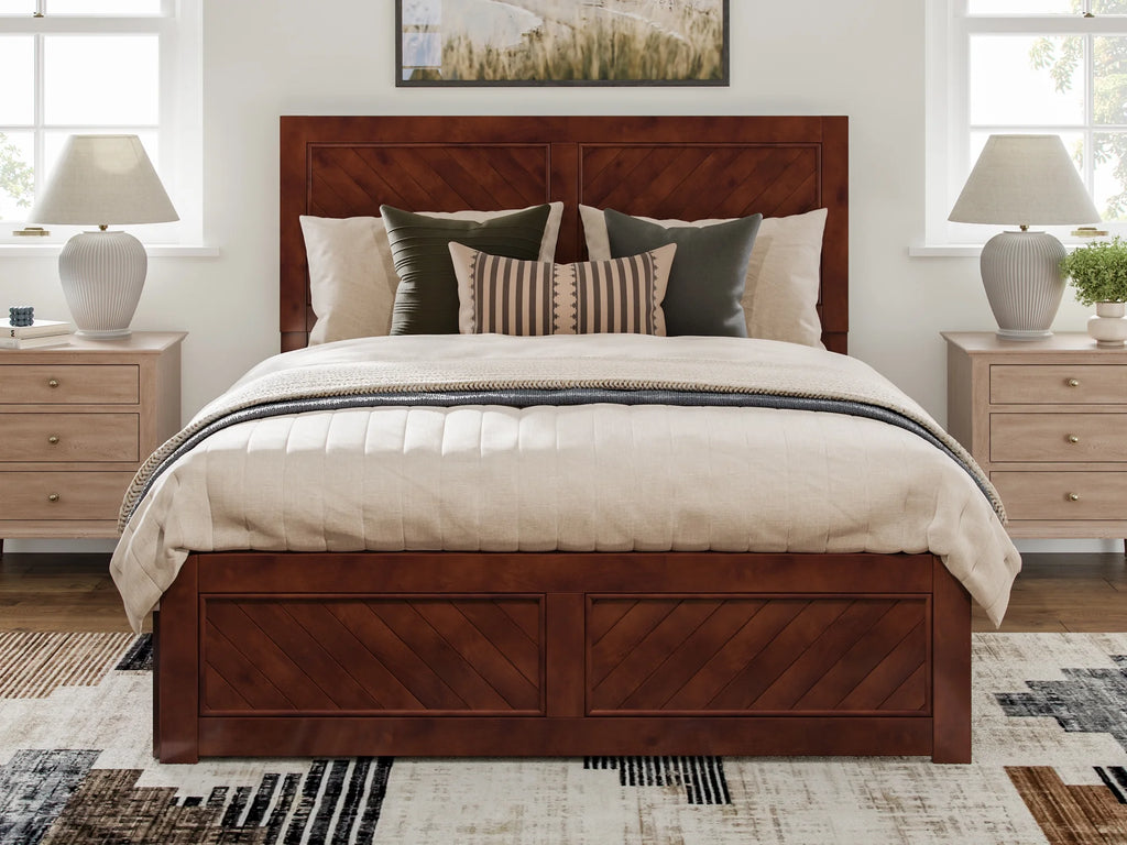 Queen Solid Wood Platform Bed with Storage Drawers R5291