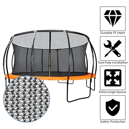 Weather-Resistant Replacement Enclosure Net for 10-14' Round Frames with 8 Curved Pole I37476