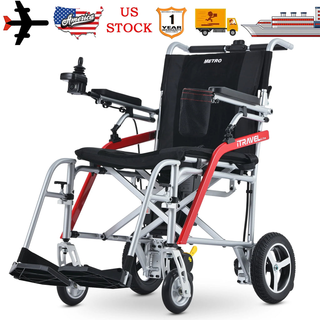 Lightweight Foldable Electric Wheelchair with Cup Holder & Anti-Tipper R427925