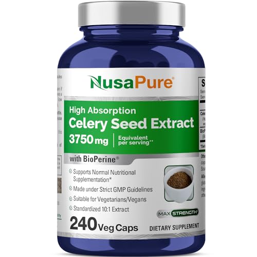 Celery Seed Extract Capsules 3750mg 240 Veggie Caps F962830
