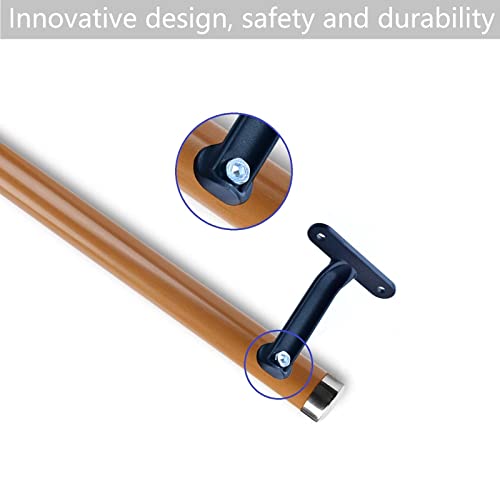 6.5Ft Wooden Non-Slip Wall Mounted Handrail M9110