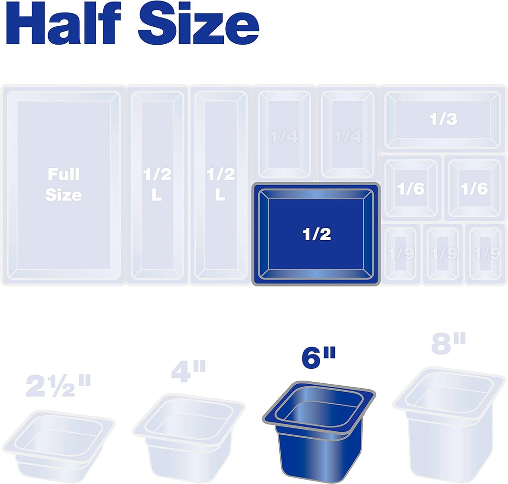 Black Half-Size Food Pan, 8.7 qt, Case of 6 Y44956