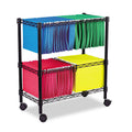 Black Two-Tier Rolling File Cart M19090
