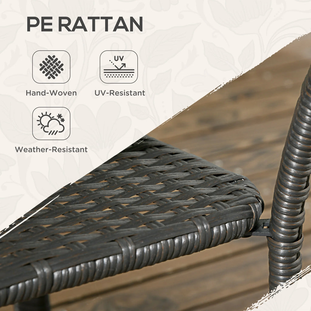 Rattan Outdoor Coffee Table with 2-Layer Storage Shelf D678