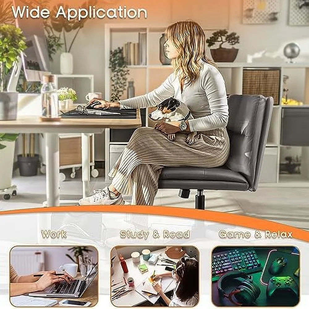 Armless PU Padded Swivel Desk Chair Y30604