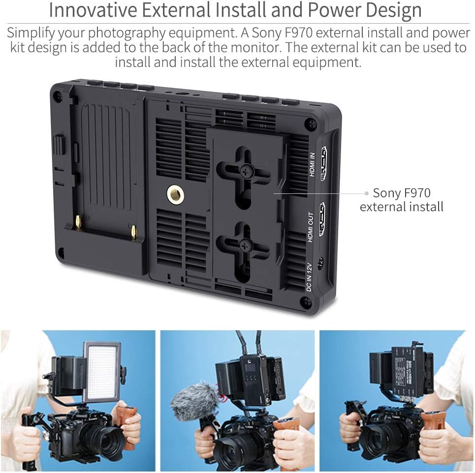 5.5 Inch Touch Screen DSLR Camera Field Monitor with 4K HDMI Input Output H8038