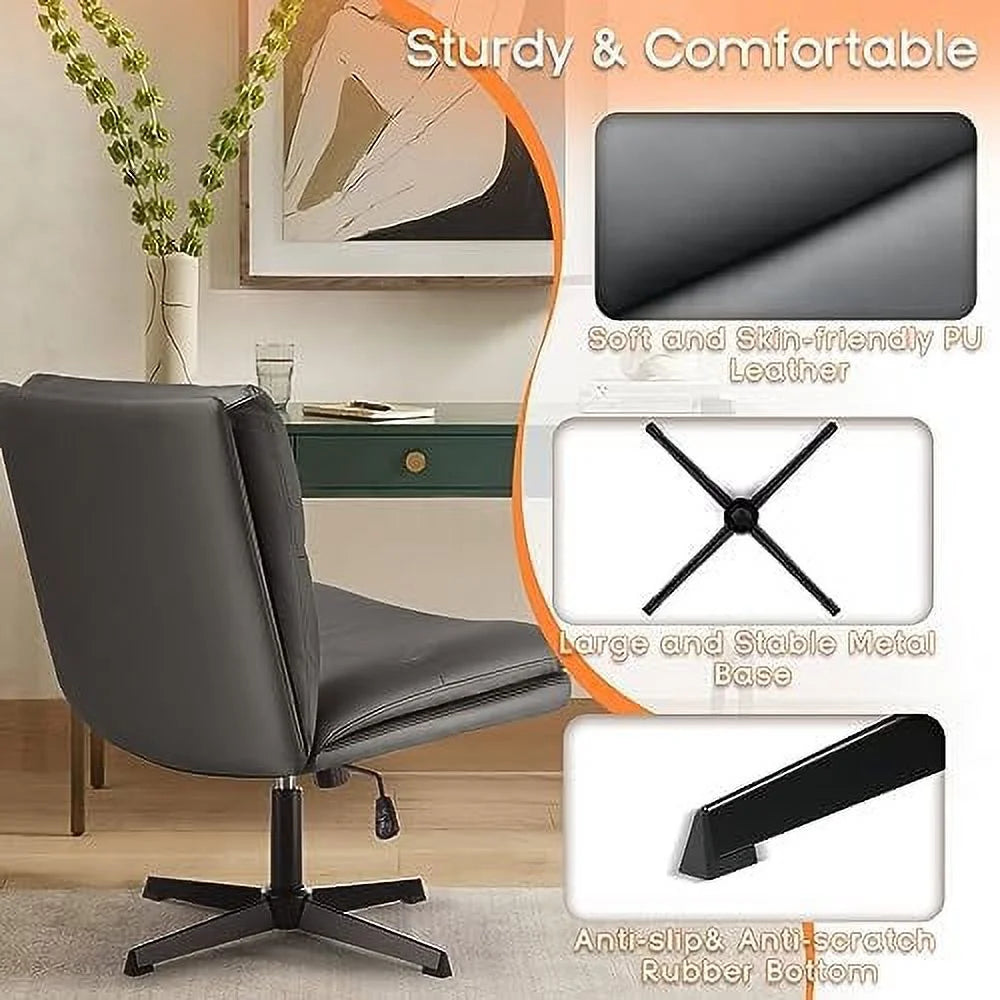 Armless PU Padded Swivel Desk Chair Y30604