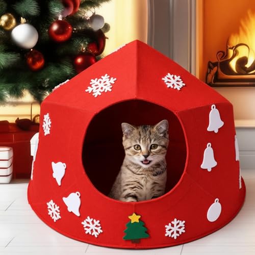 Large Christmas Cat Bed with Detachable Washable Cover T84957