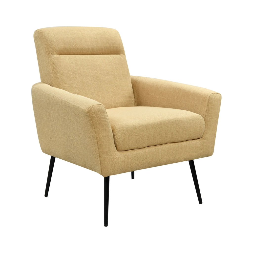Yellow Upholstered Accent Chair with Metal Legs K48383