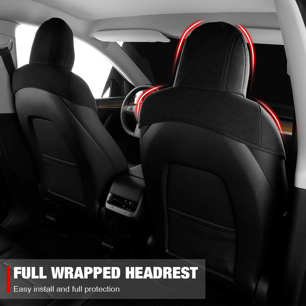 Black Suede Leather Seat Cover Cushions for Tesla Model 3 W7179