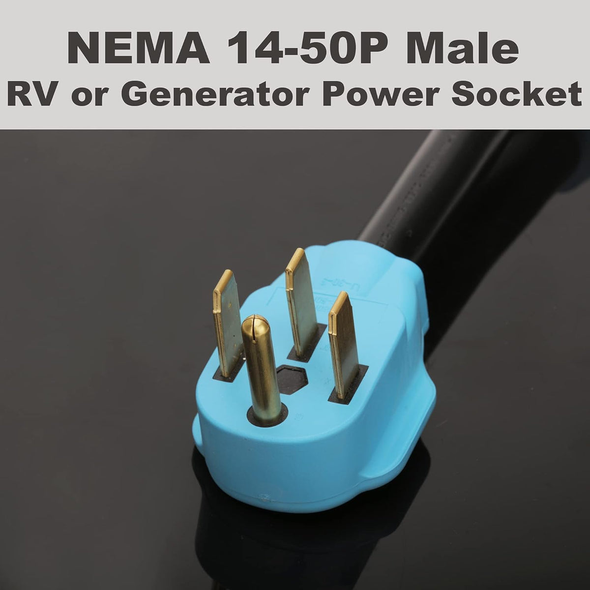 50 Amp to 110V RV Generator Distribution Adapter Cord with Dust Protection Caps J923