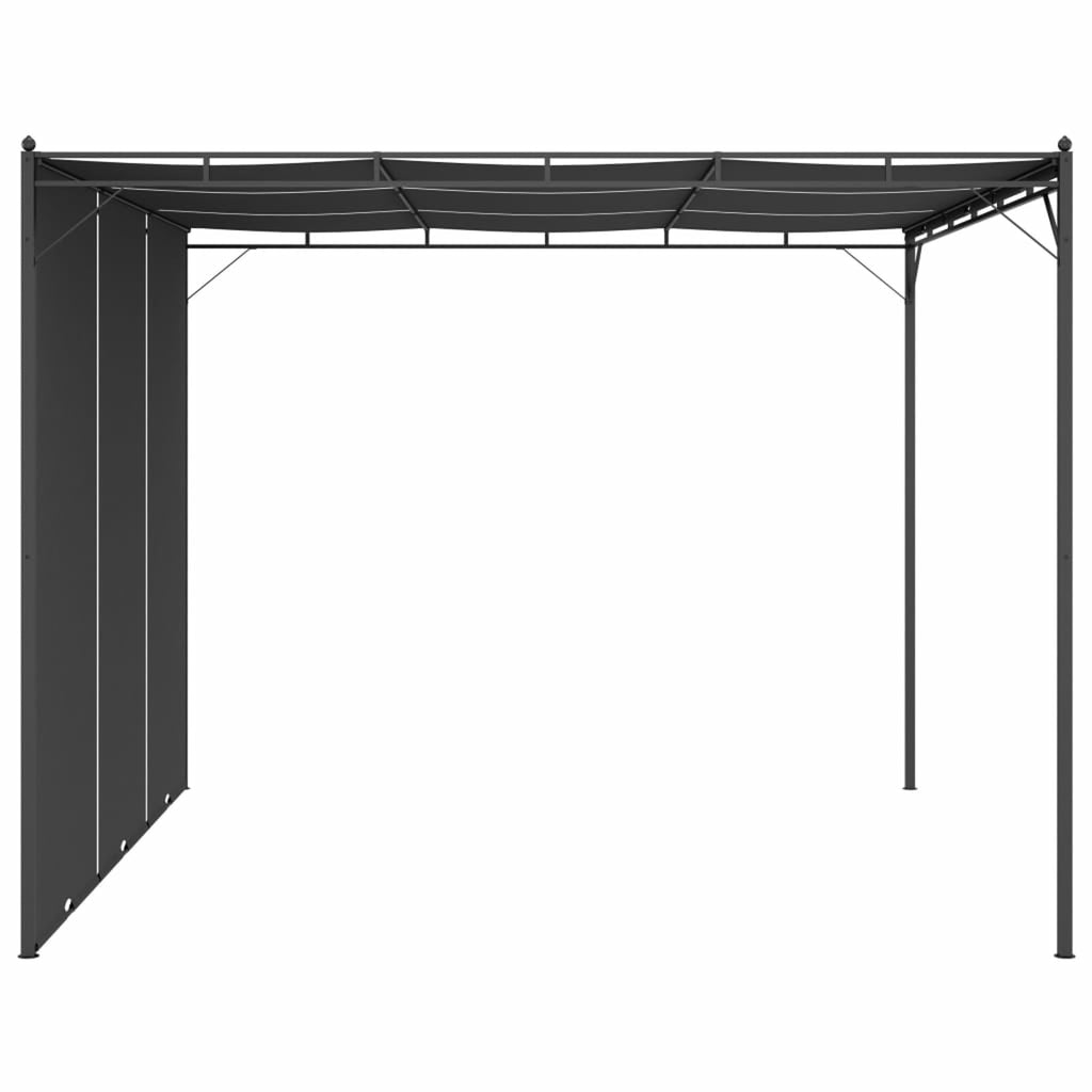 Garden Gazebo with Side Curtain Steel Frame Sun Shade Shelter 118.1 x 118.1 x 88.6 Inches W626