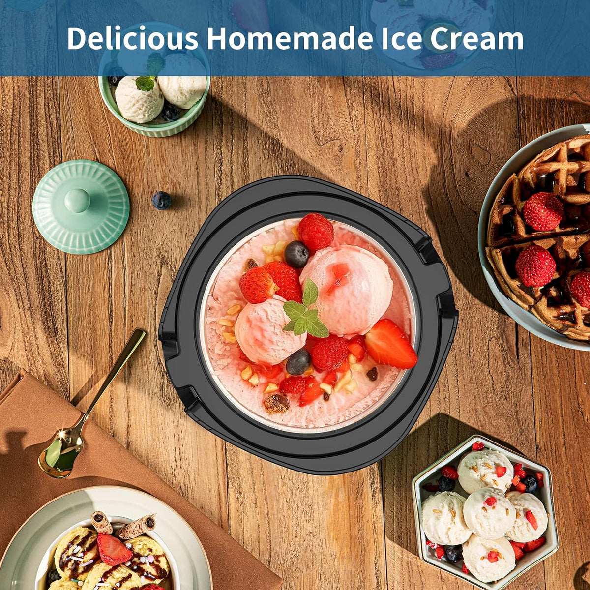 1.58 Quart Ice Cream Maker Machine with Double-Insulated Freezer Bowl G9426