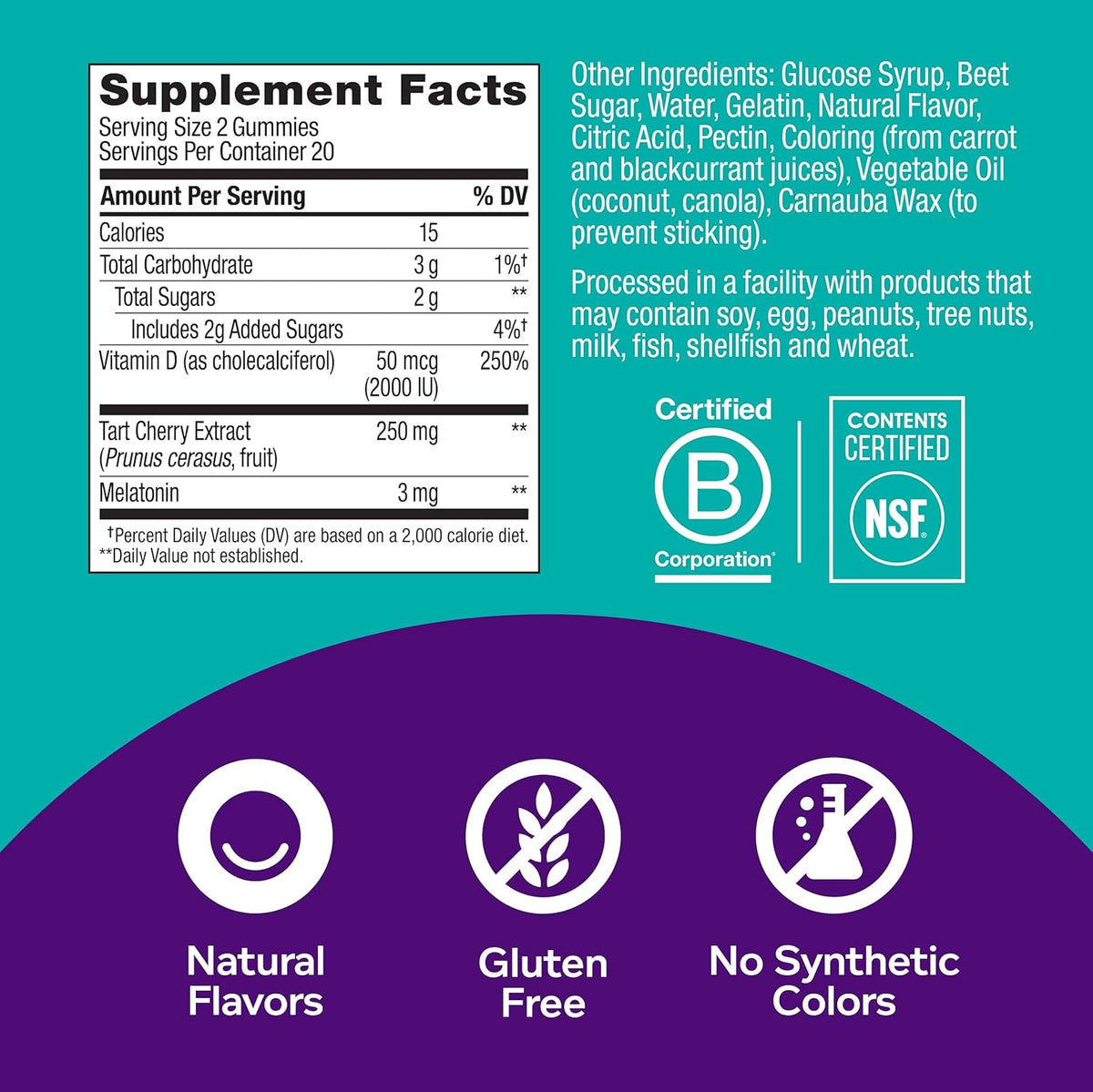 3mg Melatonin Tart Cherry Men's Multivitamin Gummy A8795