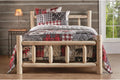 Rustic Natural Unfinished Wooden Queen Bed with Headboard and Footboard U98149