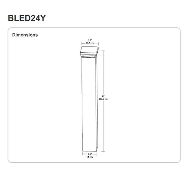 LED Square Bollard 24W Cool Bronze N684