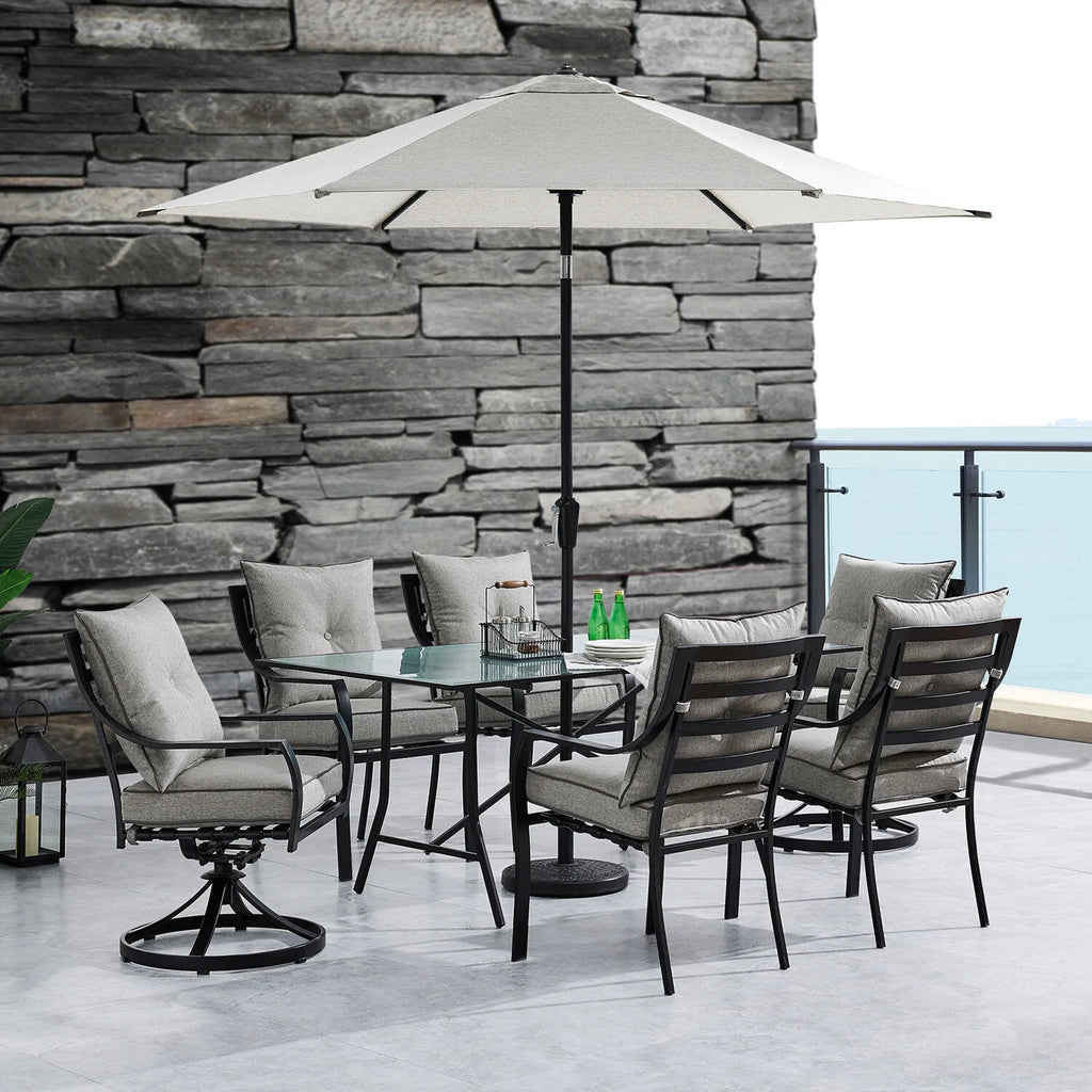 7-Piece Outdoor Dining Set with Umbrella B129