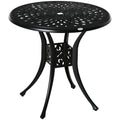 30 Round Patio Dining Table with Umbrella Hole, Black X826556